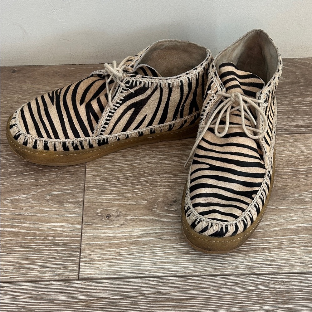 Anthropologie Striped Ankle Booties